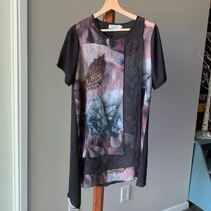 KLEIO Layered Leaf Motif Blouse M